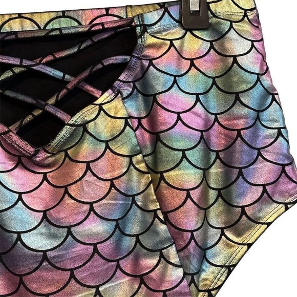 Torrid Women's High-Rise Mermaid Swim Bottom Size 1X Rainbow Fish Scales - Picture 9 of 12